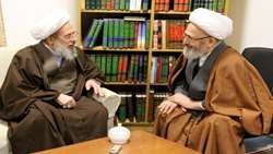 دیدار و گفتگوی آیت الله ری شهری با آیت الله سبحانی