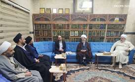 دیدار اعضای هیأت علمی پژوهشگاه قرآن و حدیث با رئیس قسم شؤون المعارف الانسانیه و الاسلامیه عتبه مقدسه عباسیه
